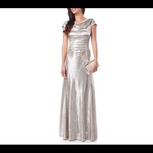 Tahari Arthur S. Levine Metallic Foil  Dress